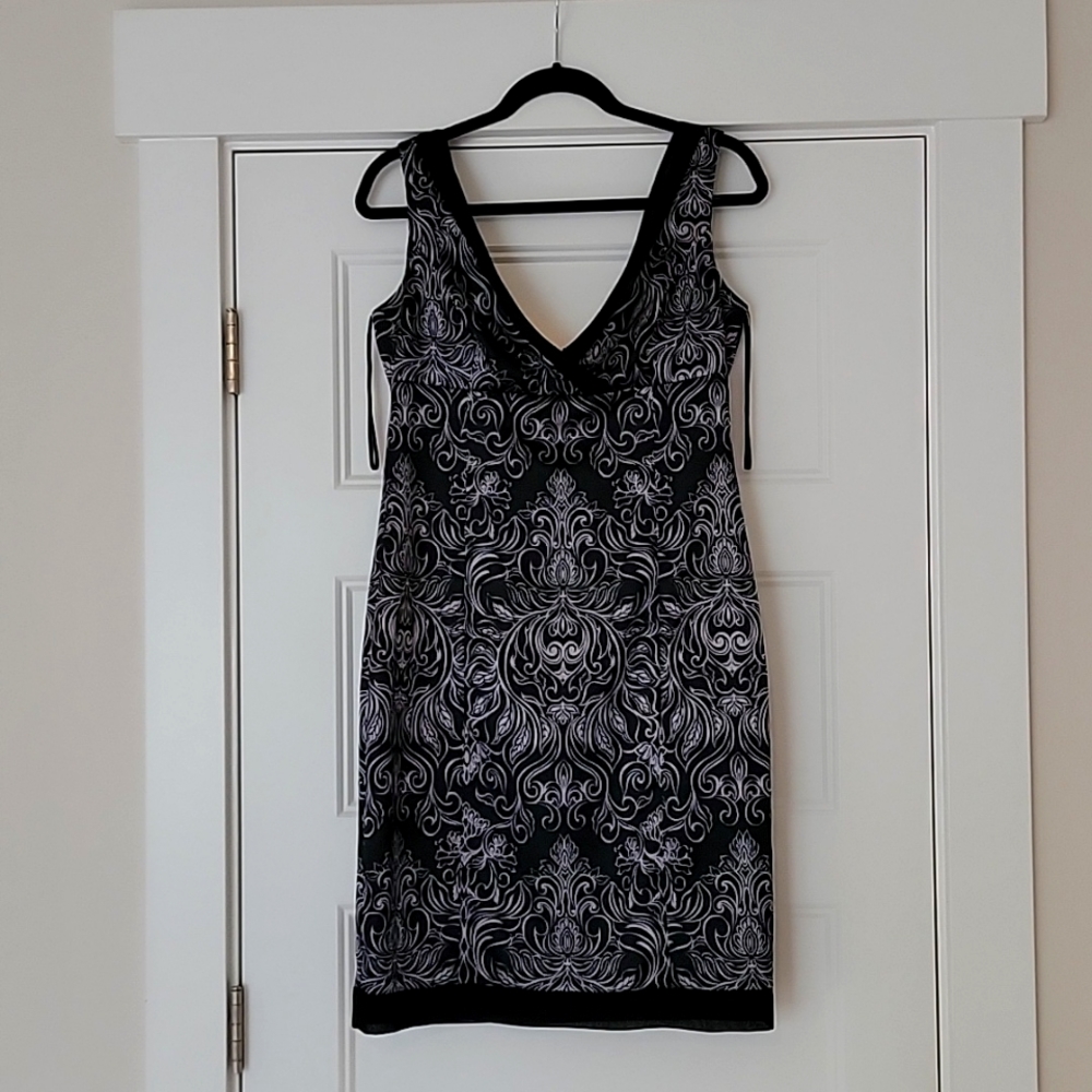 Jones Wear Satin Sheath Little Black Cocktail party Dress